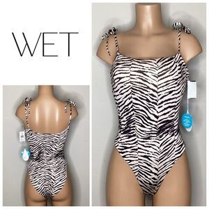 New. WET from L.A. zebra swimsuit.  small. Retails $148